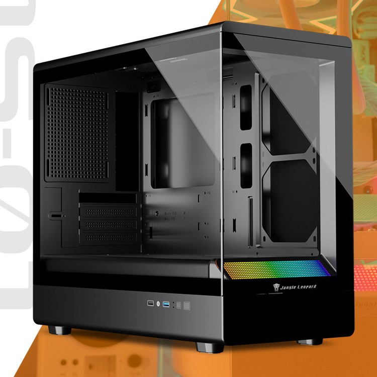 丛林豹MS-01机箱钢化玻璃全景侧透水冷电竞游戏PC海景房机箱图片