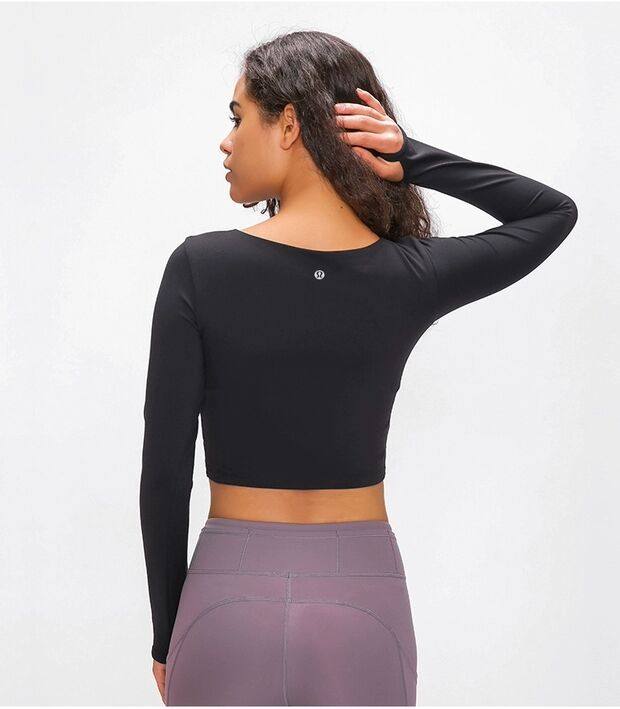 特价lululemon官方旗舰店露露柠檬瑜伽服裸感紧身长袖上衣健身t恤