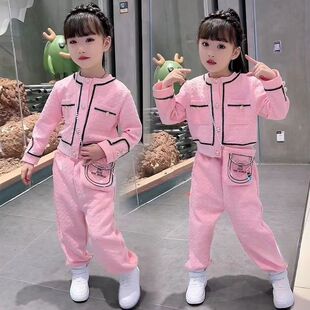 女童套装春秋新款儿童小香风洋气上衣女孩甜美休闲裤子新潮两件套