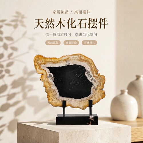 客厅电视柜装饰品摆件木化石