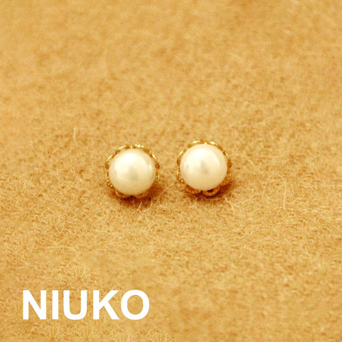 NIUKO服饰辅料 金色底座仿珍珠白优雅小纽扣针织女款钮扣子精致扣