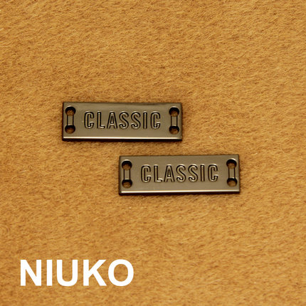 NIUKO服饰辅料 金属片枪黑色手缝英文经典配件鞋包装饰品CLASSIC