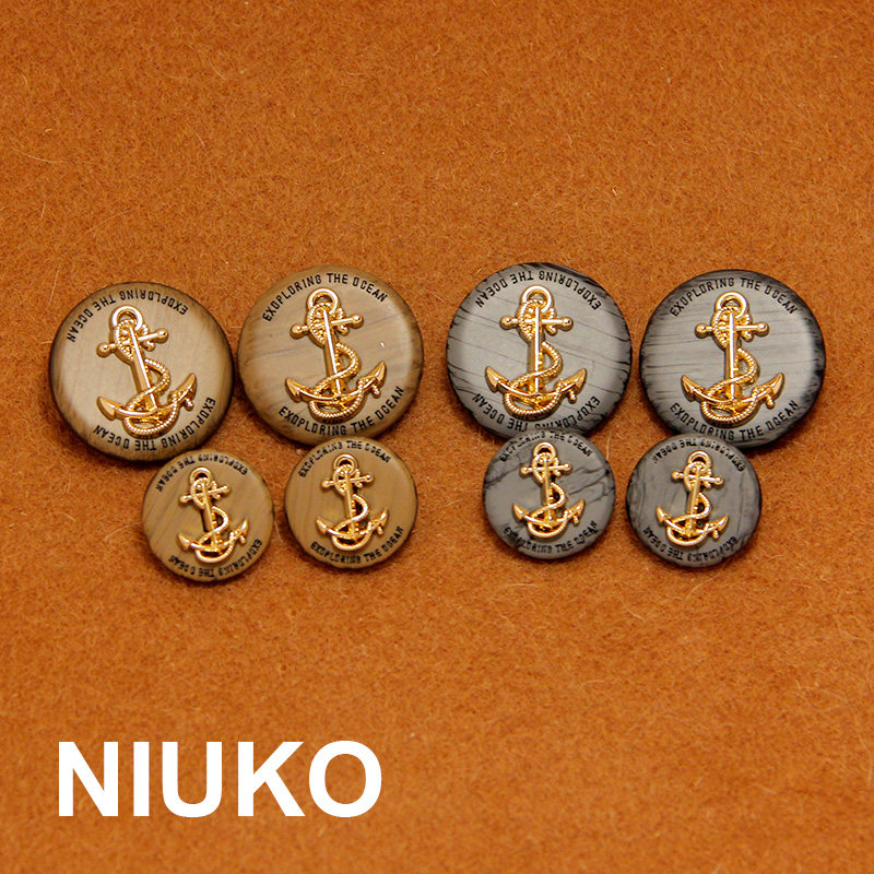 niuko 精致金属芯树脂装饰大衣纽扣子时尚特殊工艺钮扣服装辅料扣