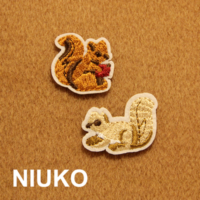 diy烫印松鼠黄金精致刺绣画