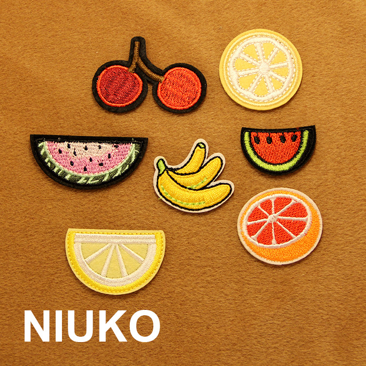 NIUKO 布贴 布标背胶烫印刺绣画DIY贴布水果西瓜香蕉樱桃可爱西柚