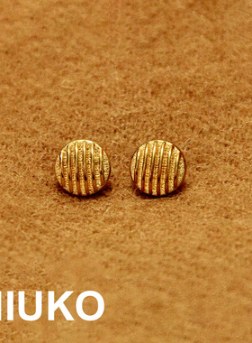 NIUKO服饰辅料 金属精致条纹理立体小金色衬衫纽扣针织钮扣子10mm