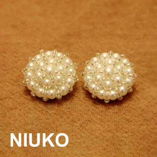 NIUKO服饰辅料 高档手工大衣外套纽扣子精致仿珍珠秋光冬皮草钮扣