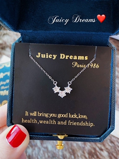 设计师法国轻奢JUICY DREAMS幸运水晶星星浪漫许愿礼物纯银项链
