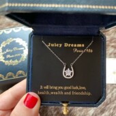 法国JUICY DREAMS轻奢设计师款 幸运星星U许愿骨礼物纯银马蹄项链