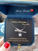 轻奢设计师JUICY DREAMS幸运星星蝴蝶结爱心钻石纯银手链耳钉项链