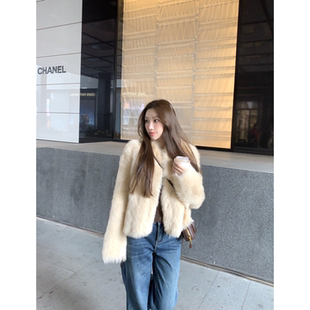 熊猫京京/大美女托卡 独家直毛 叠领保暖真皮草一体