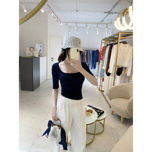 藏青色T 大宽领 熊猫京京 好面料延续