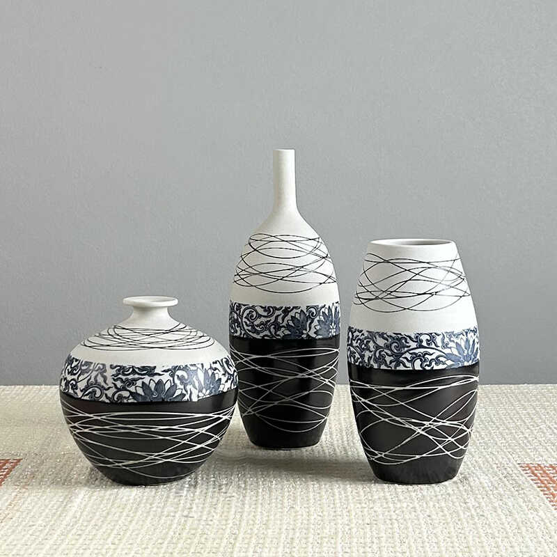 景德镇花瓶摆件陶瓷客厅插花家居创意玄关餐厅简约陶罐装饰工艺品