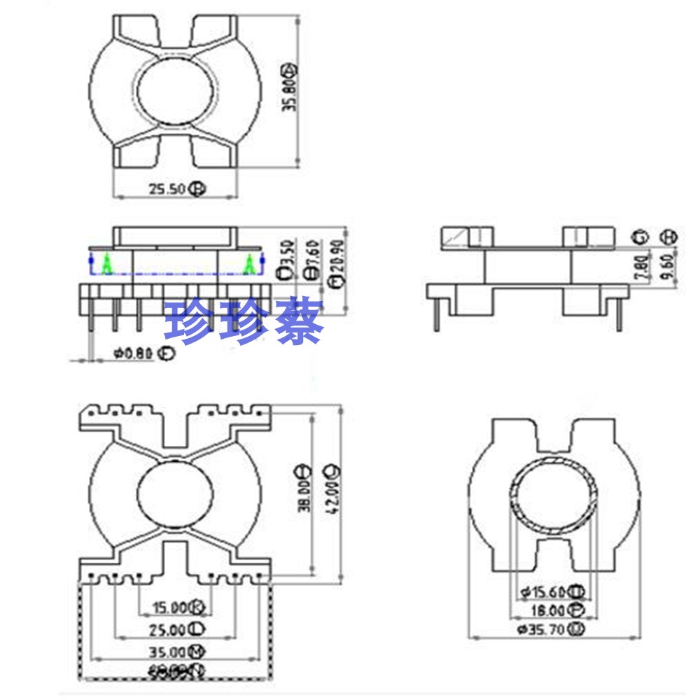 PQ4020铁氧体磁芯骨架