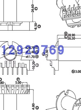 ER3542变压器磁芯骨架EC35卧式单槽8+8针