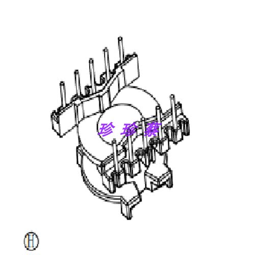 PQ2015变压器磁芯骨架立式5+5