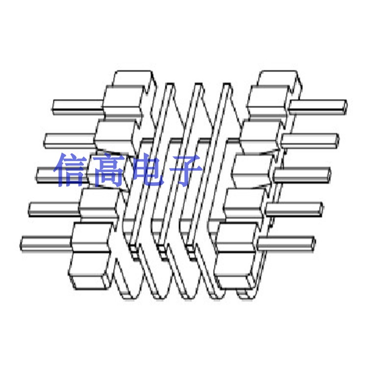 EFD15变压器磁芯骨架卧式4槽平针