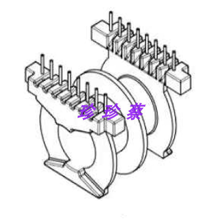 PQ5050磁芯骨架卧式双槽8+8