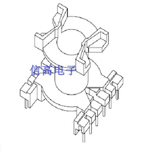 PQ3540变压器磁芯骨架PQ3540立式6+6骨架