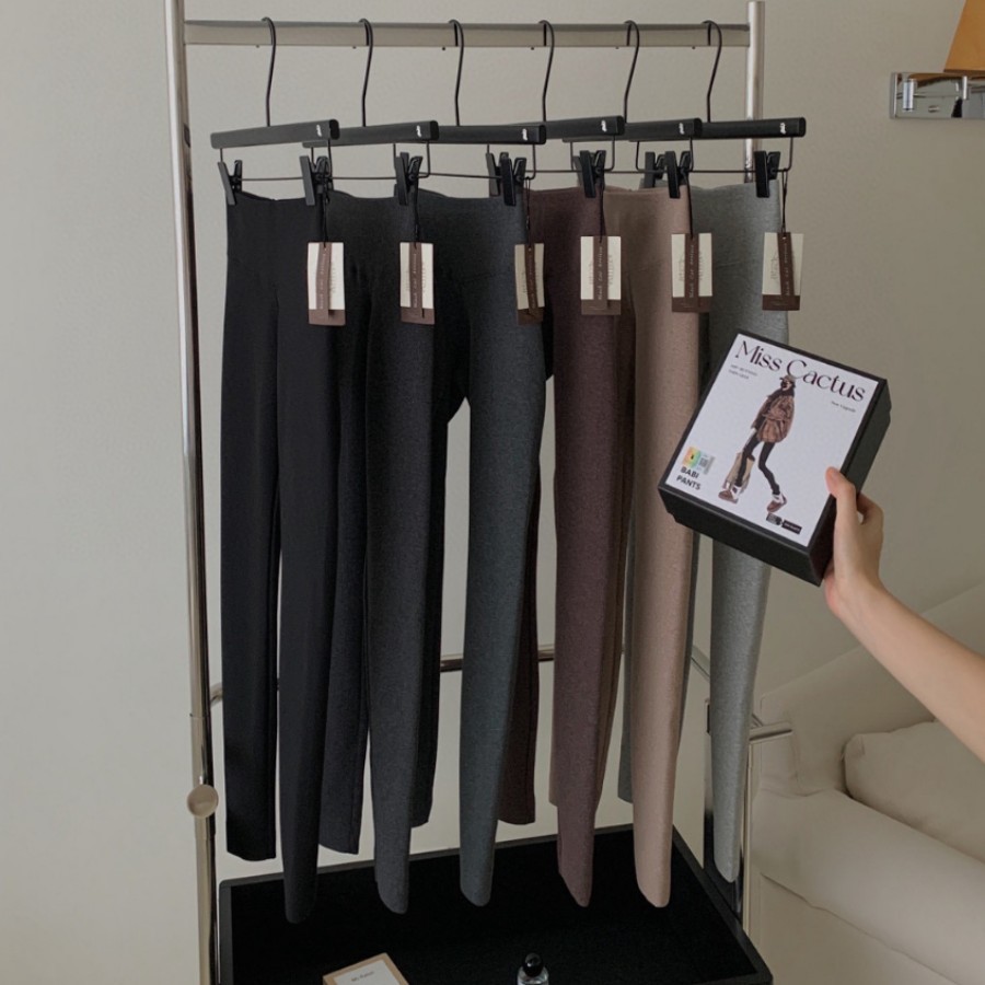 Miss Cactus2619金棉体雕坑螺纹打底裤连裤袜加绒秋冬显瘦打底袜