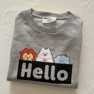 ⑥&8工厂尾货 卫衣女百搭 圆单ROY6联M可爱卡通印花宽松圆领短款
