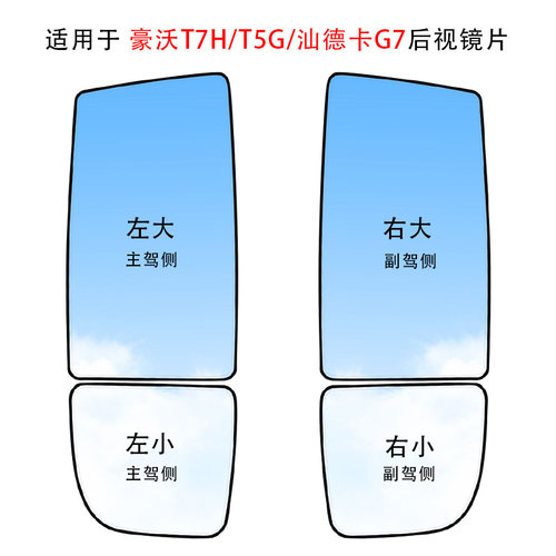 豪沃t7h汕德卡后视镜反光镜