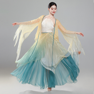 古典舞蹈服女新款国风渐变仙气纱衣神韵舞蹈表演练功服艺考演出服