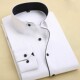 商务正装 型青年衬衣大码 职业免烫男士 工装 春款 白修身 长袖 结婚衬衫