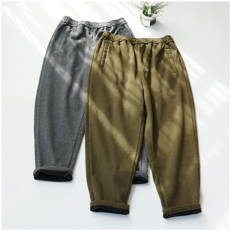 百搭通勤秋冬复合加绒加厚休闲卫裤 宽松日系松紧哈伦长裤保暖女,女装/女士精品,休闲裤,淘宝优惠券,粉丝福利购,淘宝优惠卷