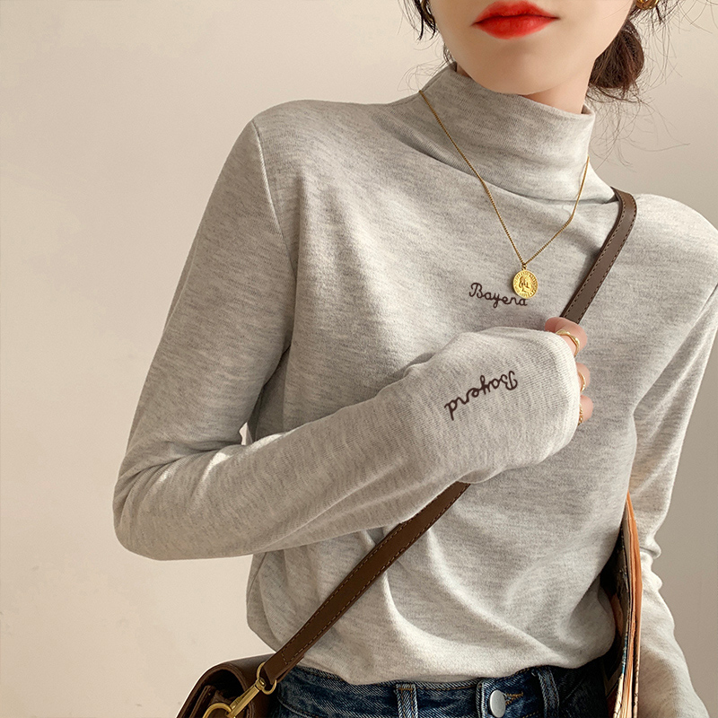 半高领打底衫女秋冬内搭加绒