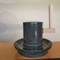 宋代點(diǎn)茶石磨研磨茶葉抹茶石磨茶粉工具磨具茶碾磨茶器茶臼400目