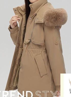 清仓女装棉服中长款冬季韩版宽松加毛领加厚派克服棉袄棉衣冬外套