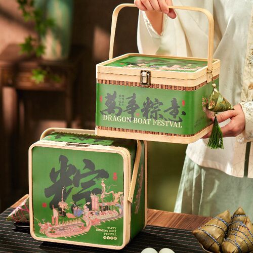 新款端午国风手提蒸笼粽子礼盒