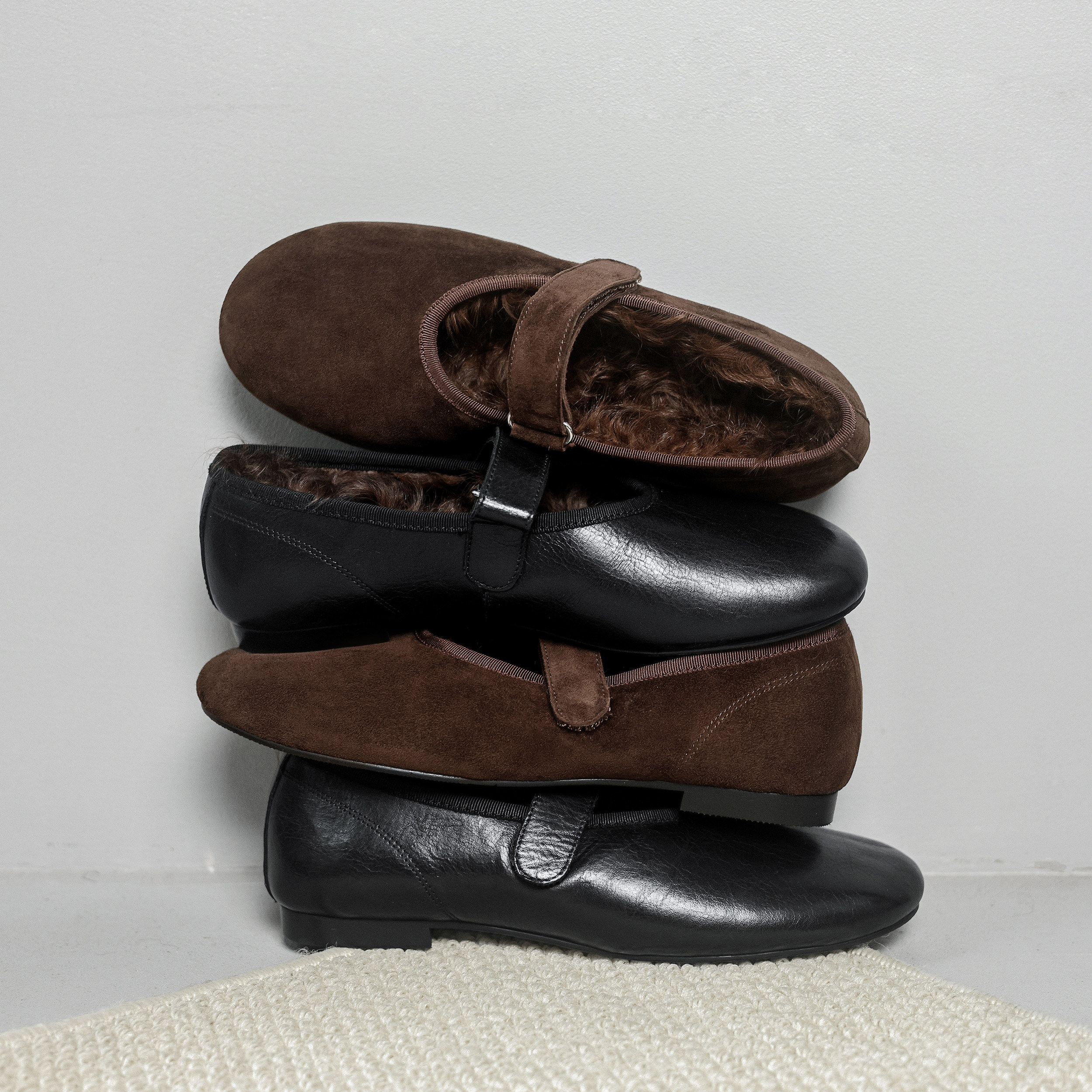 MIA法式芭蕾毛毛鞋马皮一字扣玛丽珍鞋女平底魔术贴羊卷毛配裙子,女鞋,时尚芭蕾鞋,淘宝优惠券,粉丝福利购,淘宝优惠卷