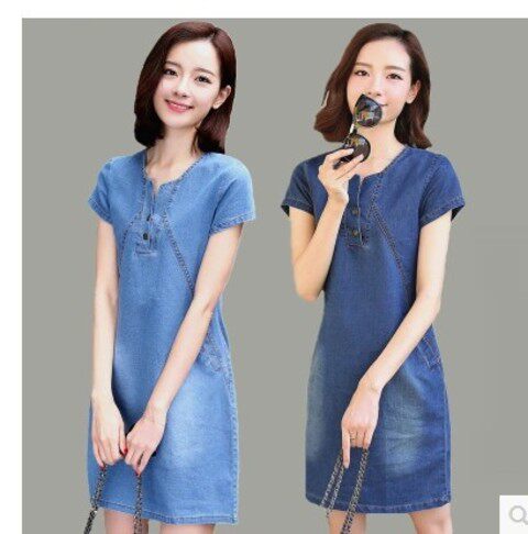 春连衣裙女2026夏秋新款韩版大码修身牛仔裙显瘦宽松牛仔裙a字裙