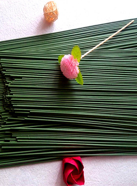 花艺手办仿真玫瑰花杆树脂土支撑 翻糖花面包花粘土花树脂土花杆