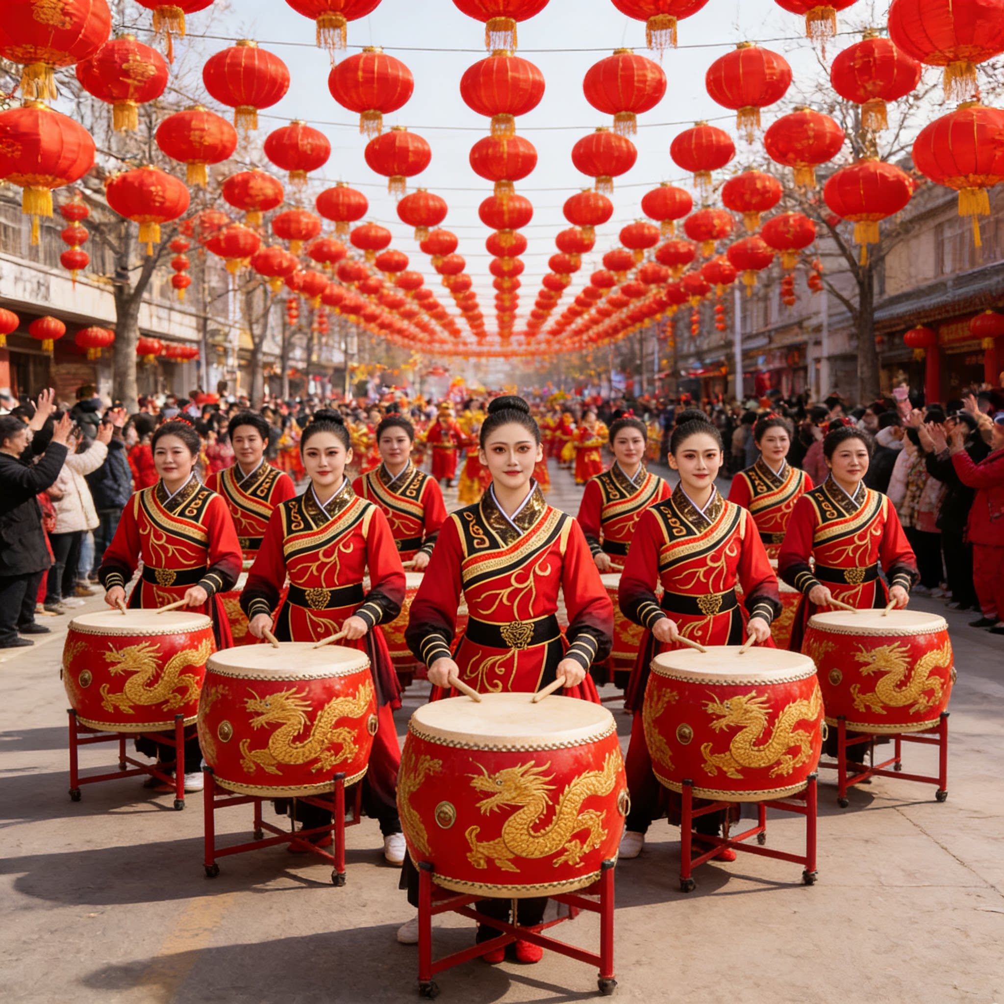 中国风打鼓演出服女成人新款威风锣鼓腰鼓大鼓表演服装喜庆