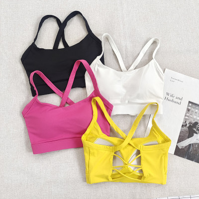 瑜伽背心细肩带运动内衣一体式