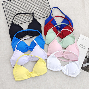 欧美挂脖细带DFY运动内衣美背女可外穿舒适大露背透气健身文胸