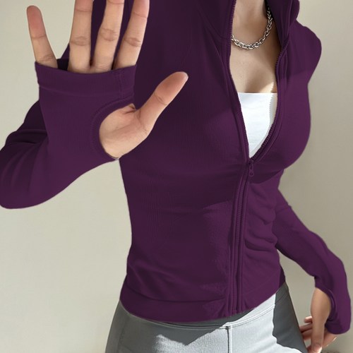 高级感瑜伽服女立领长袖运动外套跑步训练健身上衣秋冬防风跑步服