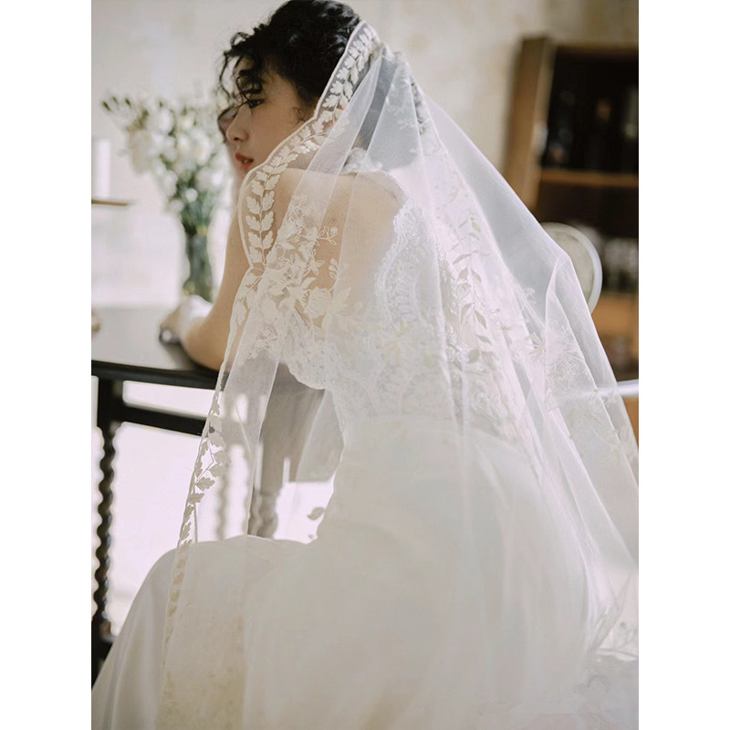 衣纱夫人新娘头饰复古蕾丝图片