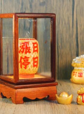 油纸灯笼宝盒礼盒1个装古典书桌面摆件竹编国风股票涨停财运礼品