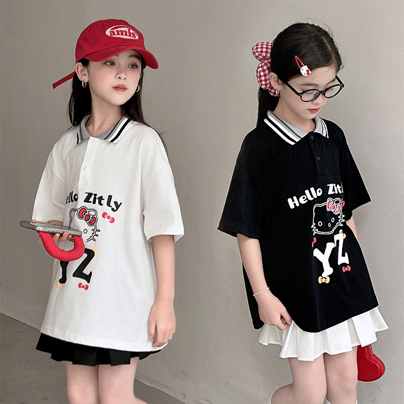女童夏季POLO衫裙子套装