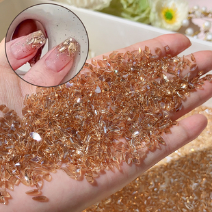 香槟色美甲钻迷你小号平底异形钻网红爆款超闪水钻石透底指甲饰品