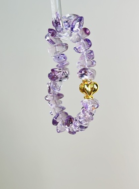 天然玻利维亚紫水晶随行爱心手串单圈设计款