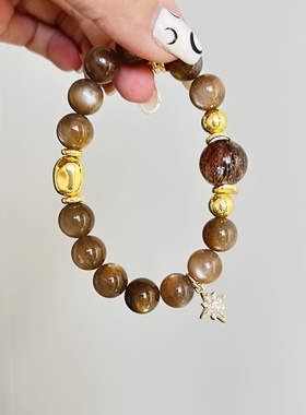 天然黑金骨干黑金超七招财手链女华丽暴富转运