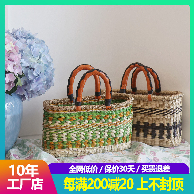 越南海草手工编织包手提包清新