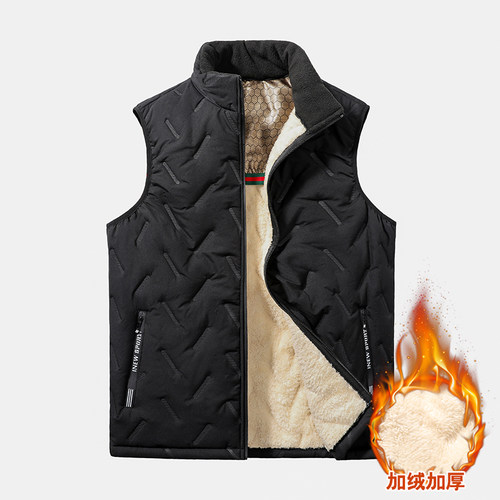 中老年立领石墨烯羊羔绒马甲