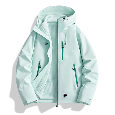 华夫格男女休闲户外三合一冲锋衣