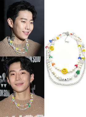 朴宰范同款字母蘑菇笑脸玉石花闪钻球珍珠韩PAPK